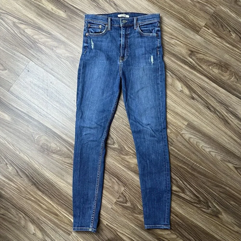 GRLFRND Jeans Sz 27 Kendall High Rise Super Stretch Skinny You‎ Me Against World